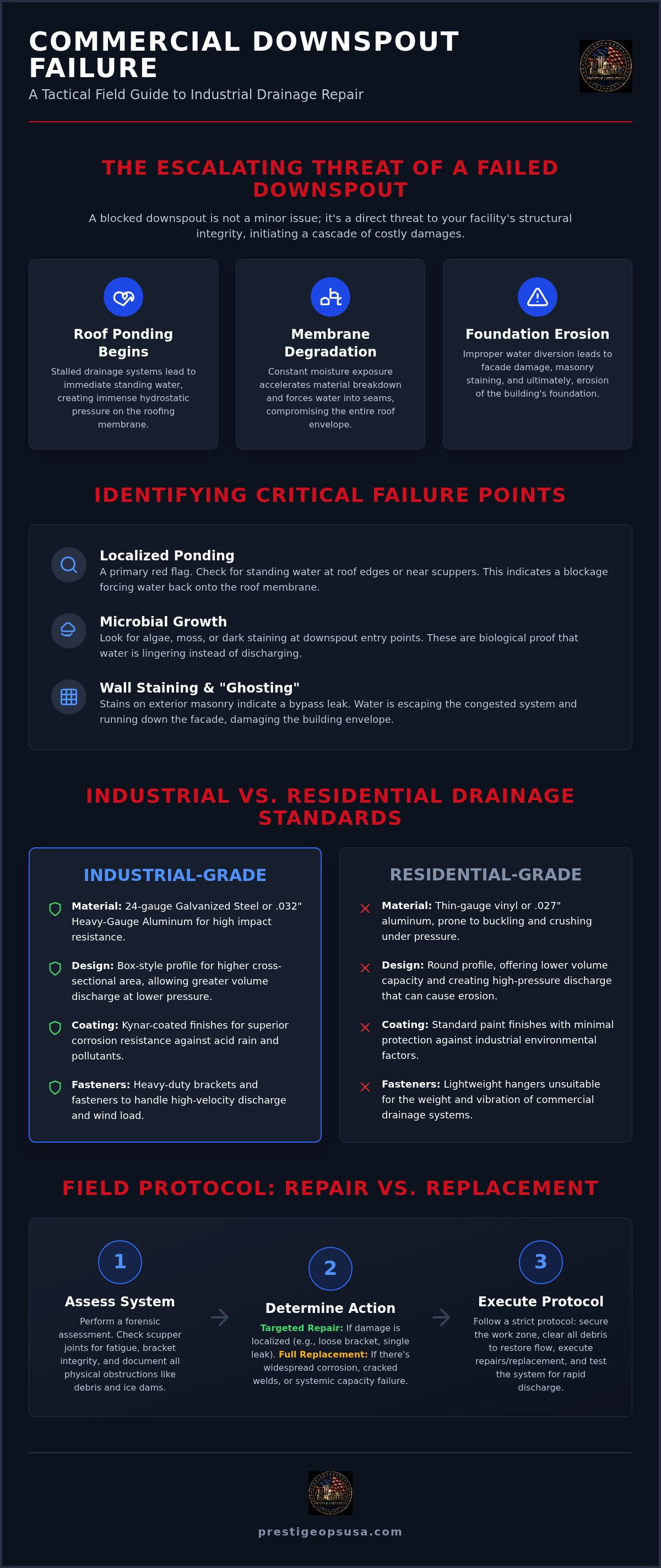Infographic for Commercial Downspout Repair Philadelphia: Tactical Field Guide 2026
