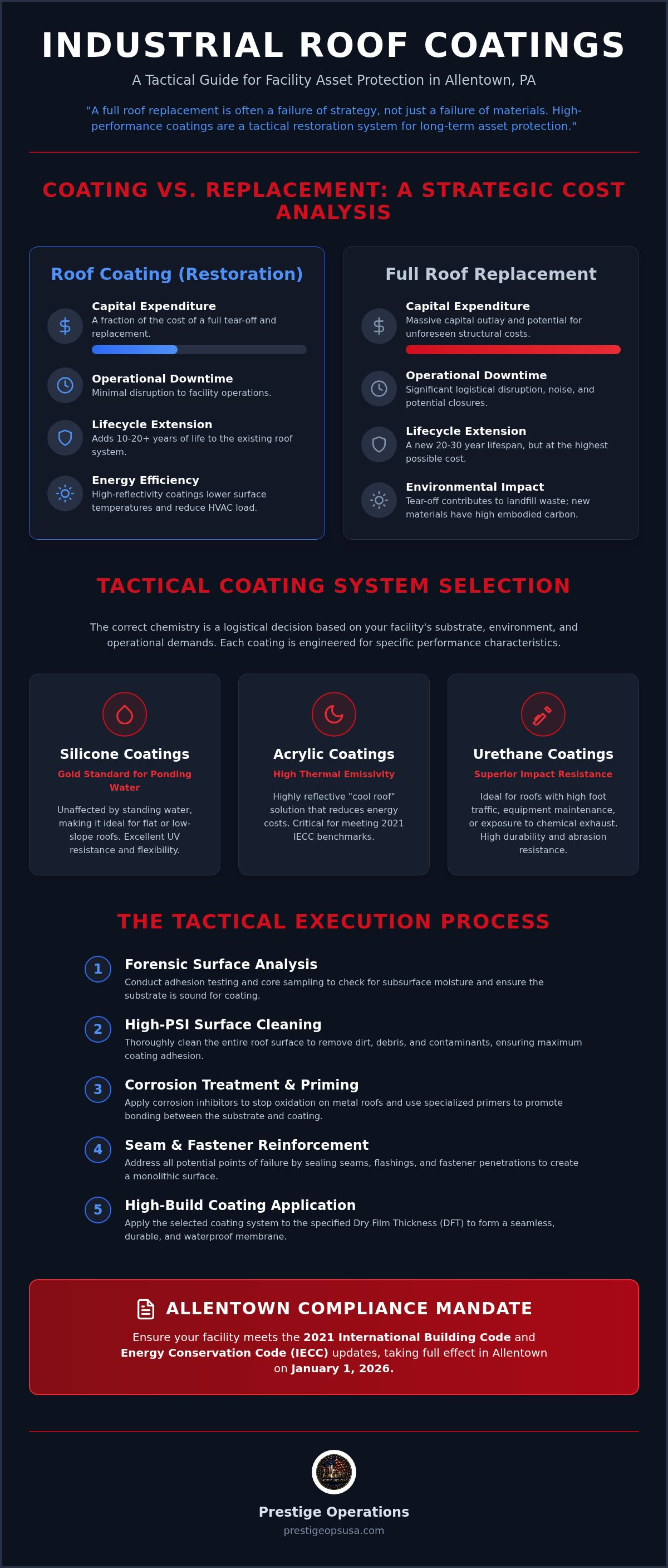 Infographic for Industrial Exterior Painting Allentown PA: Tactical Roof Coating Guide