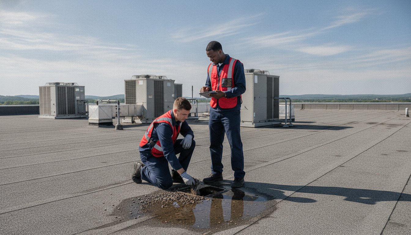 Flat Roof Drainage Maintenance Checklist: Collegeville PA Standards 2026