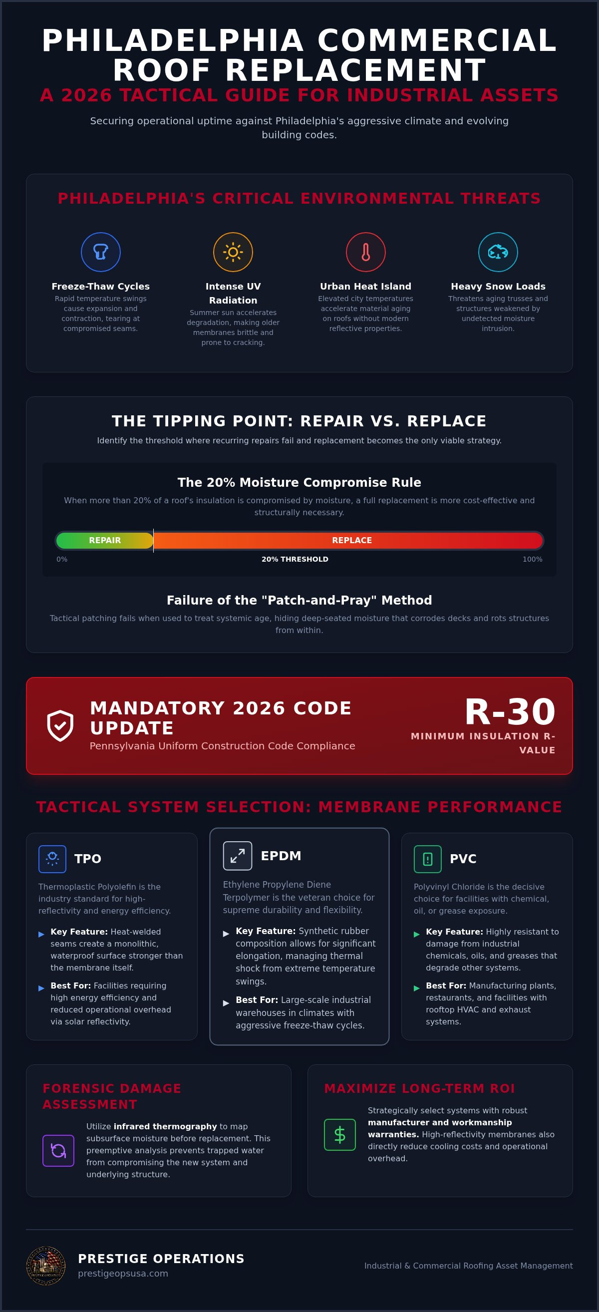 Infographic for Commercial Roof Replacement Philadelphia: Industrial Asset Deployment 2026