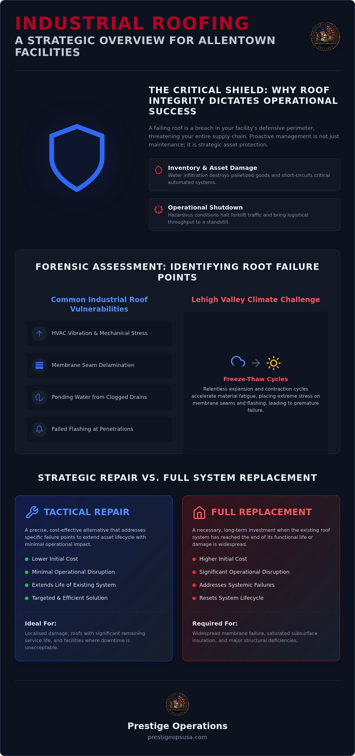 Infographic for Warehouse Roof Repair Allentown: Tactical Asset Protection 2026