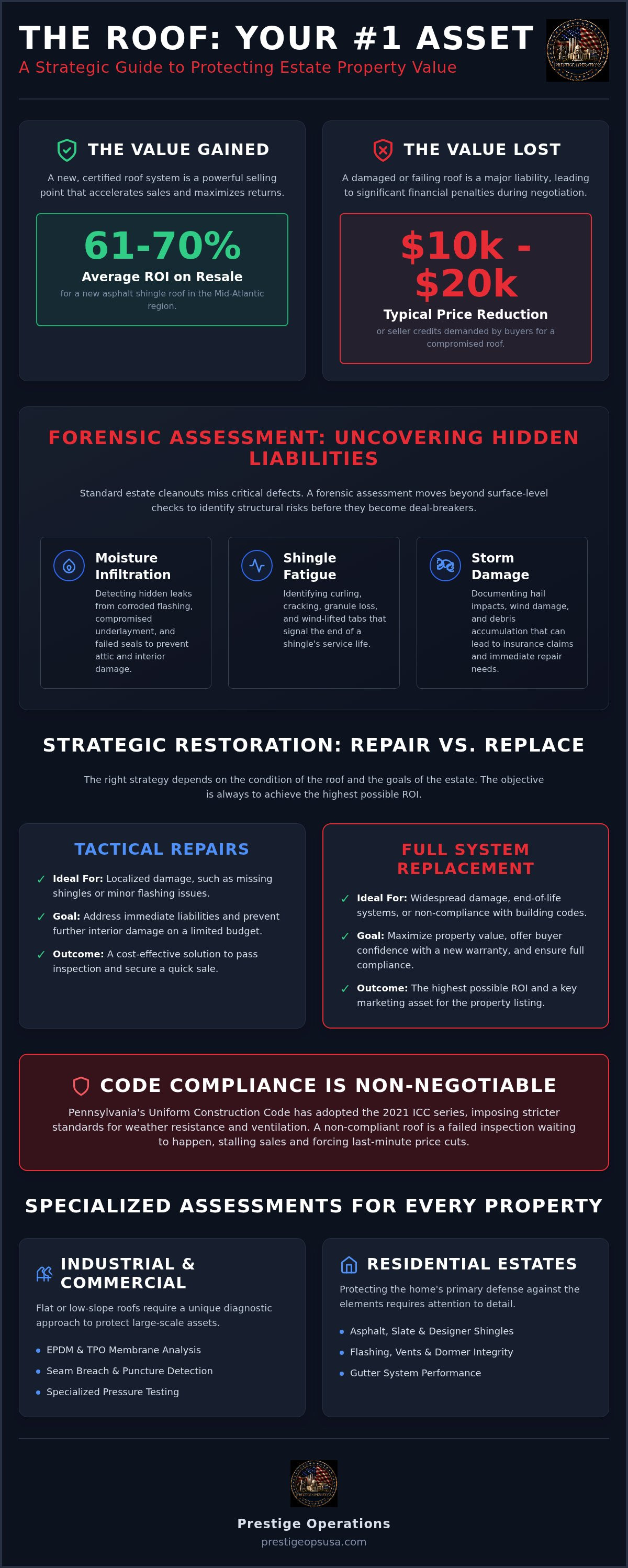 Infographic for Estate Liquidation Services Reading PA: Tactical Roofing Asset Management