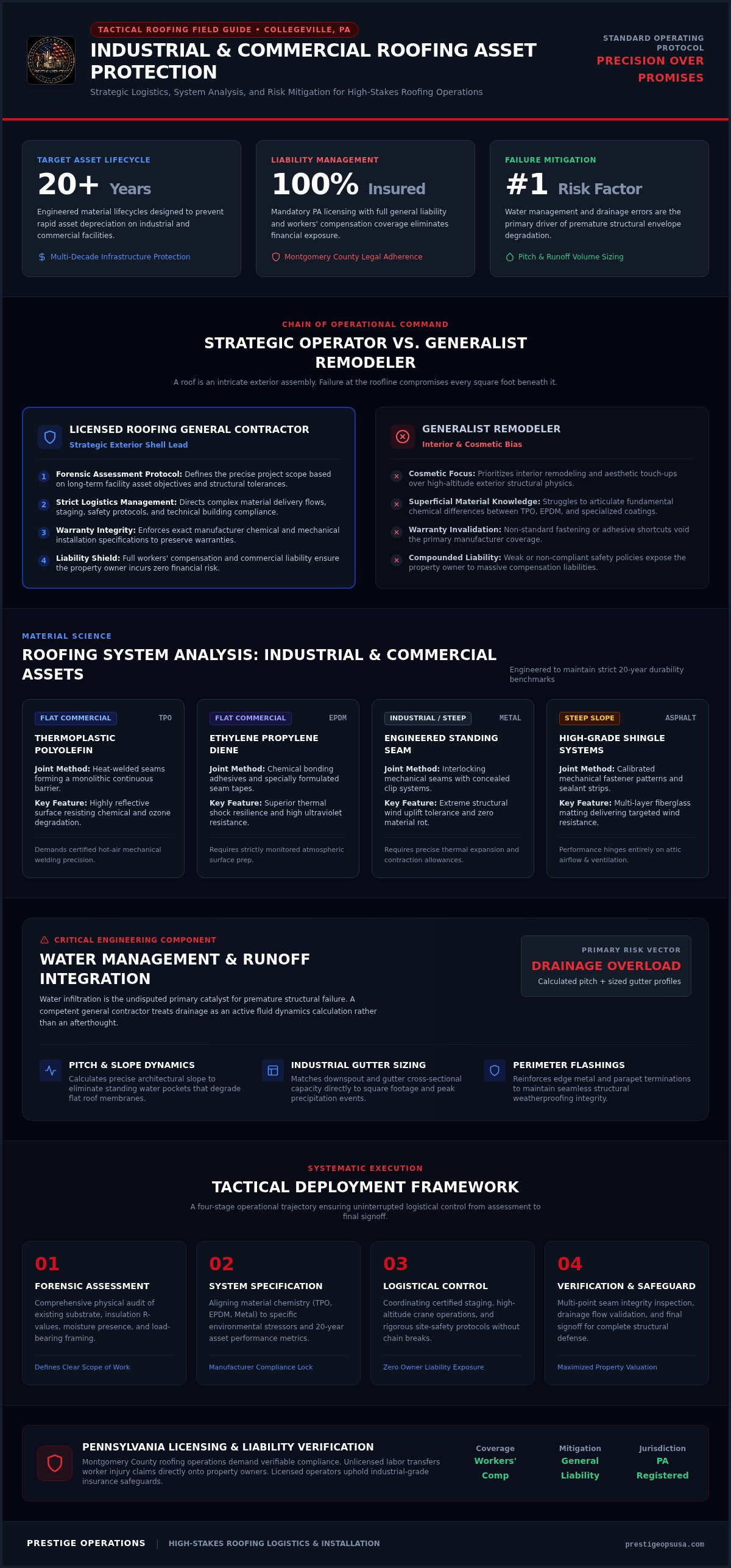 Infographic for Licensed General Contractor Collegeville PA: Roofing Asset Standards